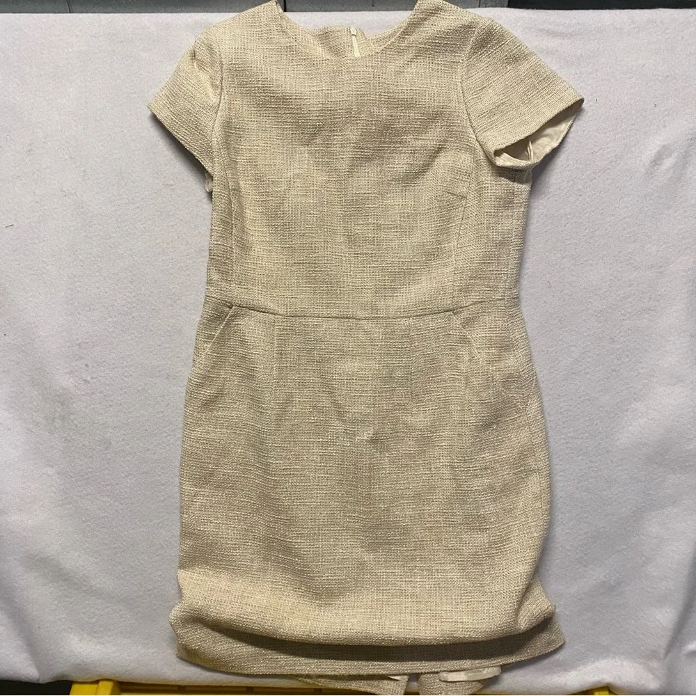 Boden Cream Textured Dress - Picture 2 of 9